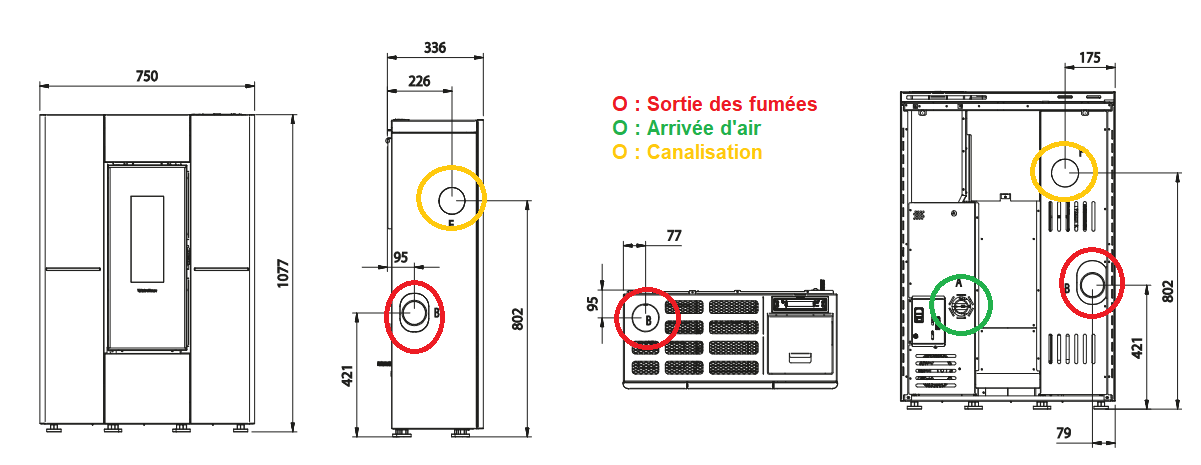 extraflacher kanalisierbarer Pelletofen - EXTRAFLAME Marilena Plus Petra 5.0.16 8 kW