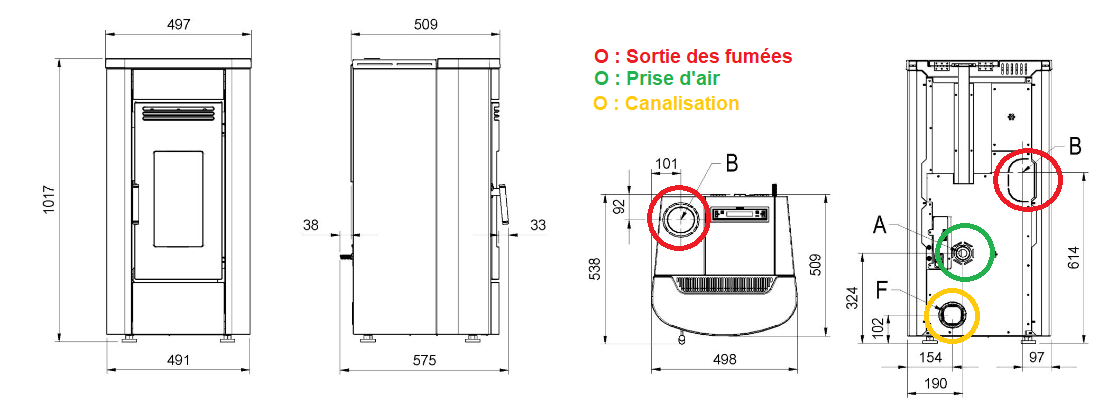 Pelletofen kanalisierbar - EXTRAFLAME Klaudia Plus 5.0 EVO 8 kW