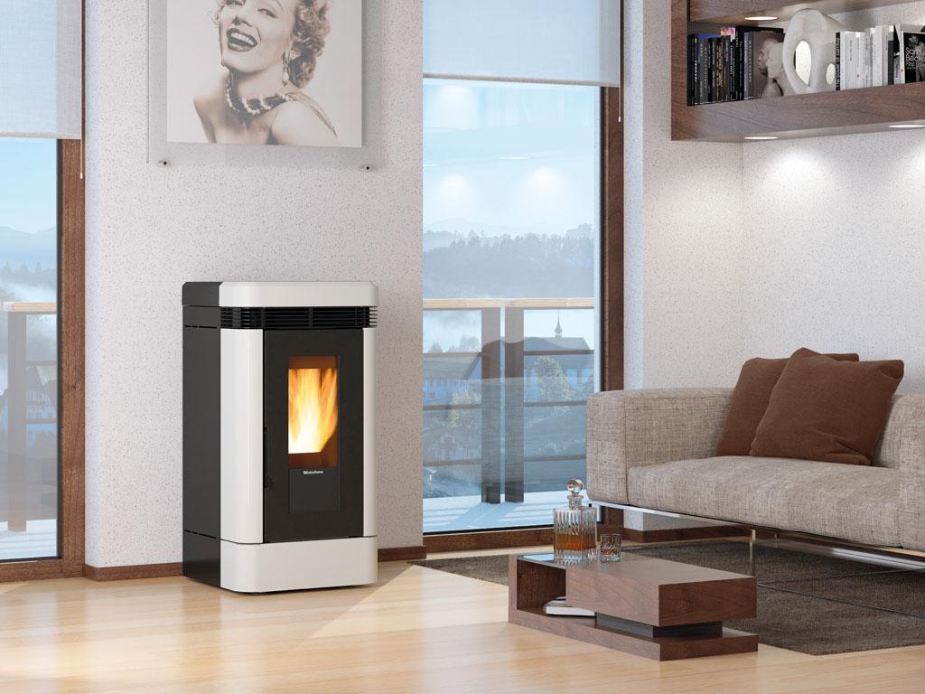 Pelletofaus Keramik kanalisierbar - EXTRAFLAME Lucia Plus.16 12 kW