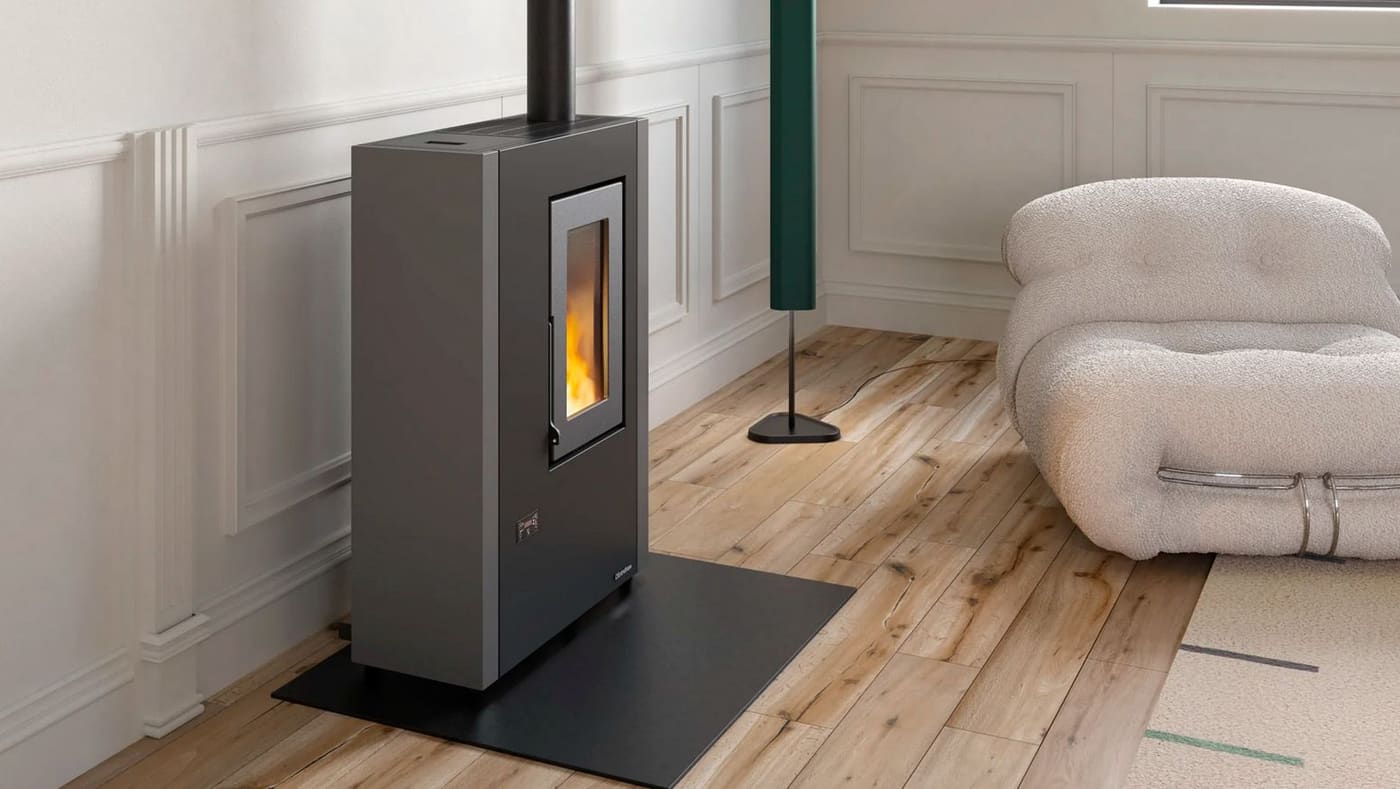 Pelletofen raumluftunabhängig extra flach - EXTRAFLAME Luisella 5.0 Maxi 7 kW