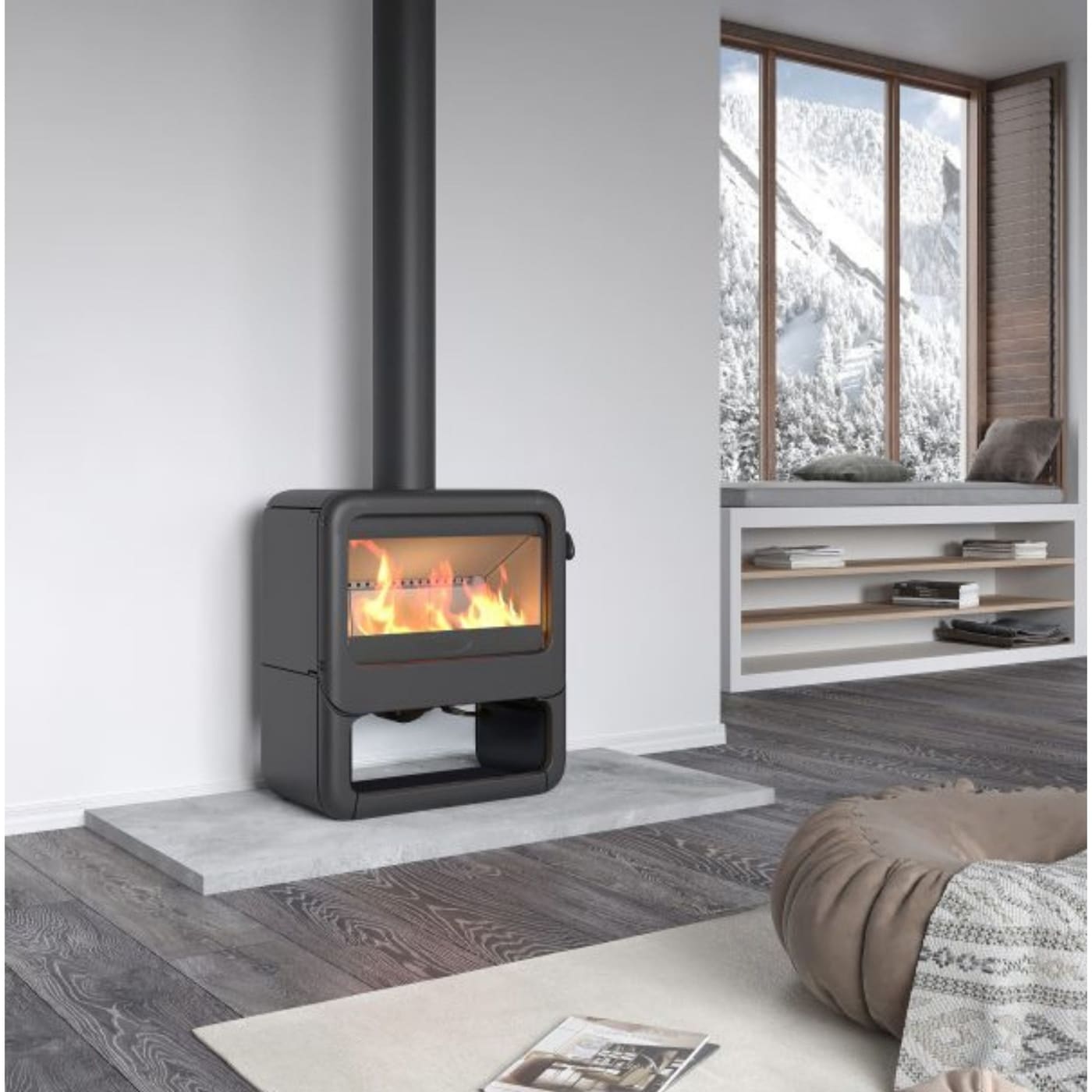 Gusseisen-Holzofen anschließbar - DOVRE Rock 350WB 7kW