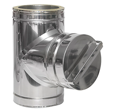 Té 93° mit inspection paroi isolé Ø80mm - DW 316L/304