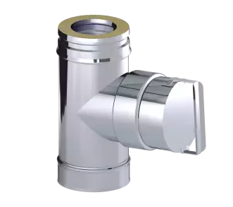 Té 93° mit inspection paroi isolé Ø80mm - DW 316L/304