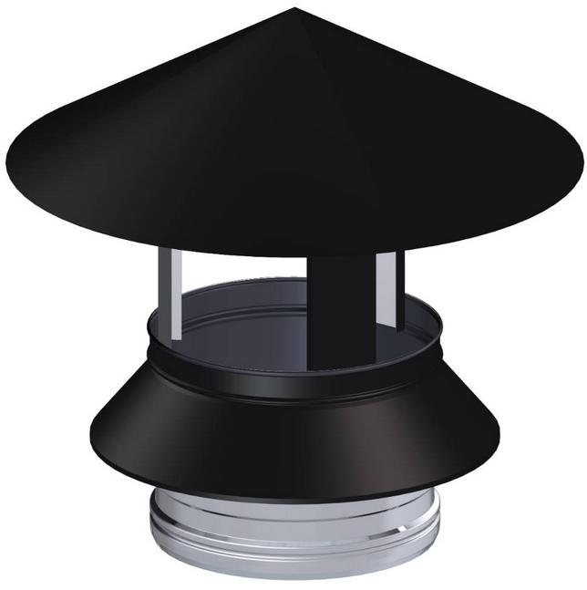 Regenhaube Ø150mm - DW BLACK
