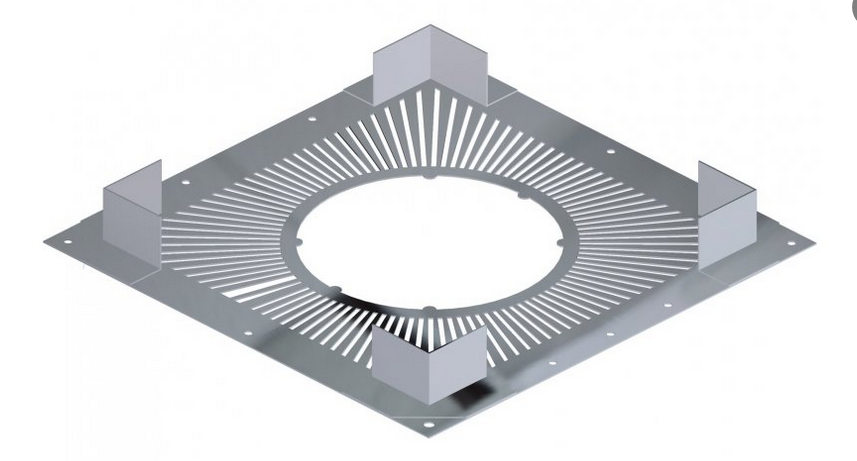 Plaque écart feu ventilée G80 Ø100mm - DW 316L/304