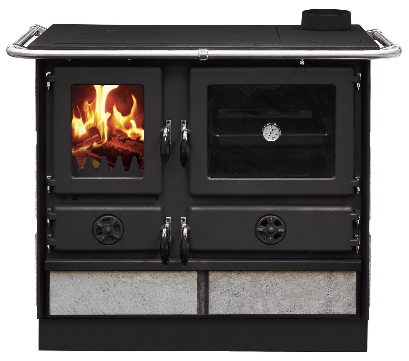 wasserführender Holz-Küchenherd - INTERSTOVES Magnum Hydro SD pierre 14 kW