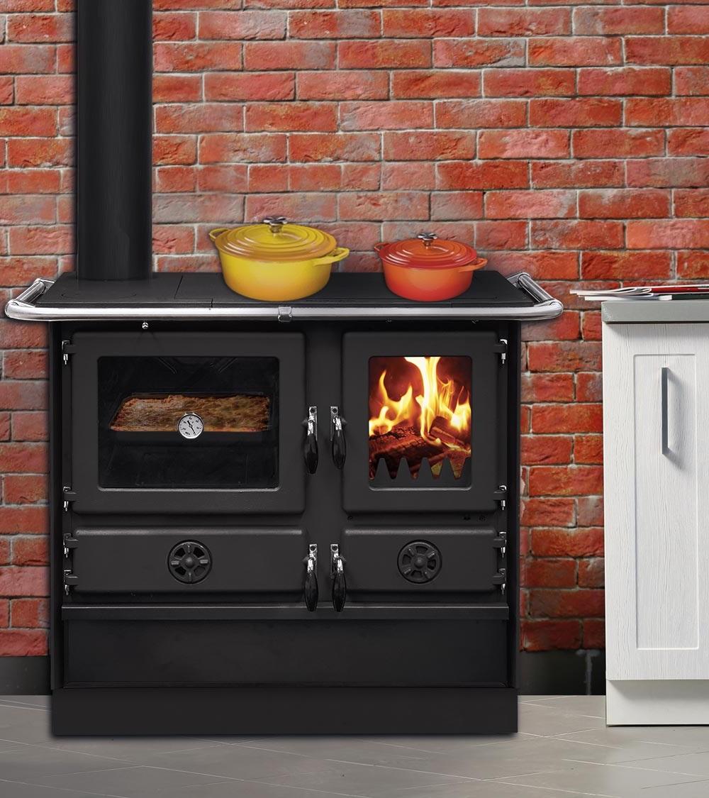 wasserführender Holz-Küchenherd - INTERSTOVES Magnum Hydro SG Stahl 14 kW