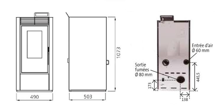 PACK : Pelletofen raumluftunabhängig + Kit Ventouse - INTERSTOVES Marina 11 kW
