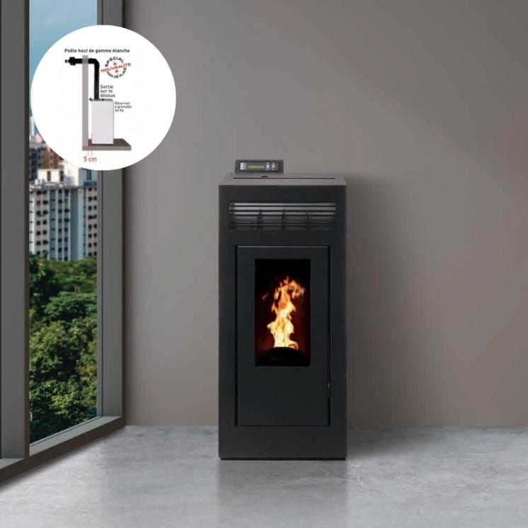 PACK : Pelletofen raumluftunabhängig + Kit Ventouse - INTERSTOVES Marina Concentrique 13 kW
