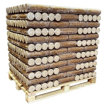 Presslinge PREMIUM — Palette (96 Packungen × 5 Scheitholz, ~925 kg)