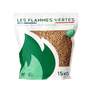 Holzpellets Flammes Vertes - 65 Säcke 975 kg