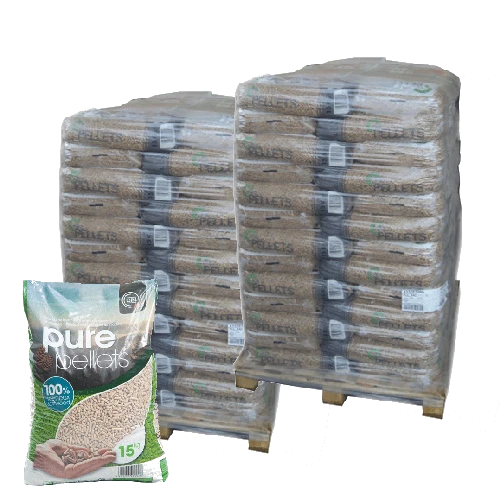 Holzpellets Premium Pure Pellet - 2 Paletten - 130 Säcke 1950 kg