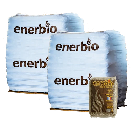 Holzpellets ENERBIO - 2 Paletten - 132 Säcke 1980 kg