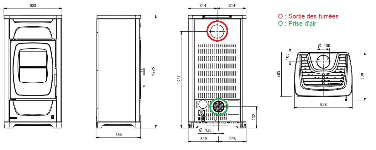 Holzofen automatique aus Gusseisen - LA NORDICA Larissa.16 9.3 kW