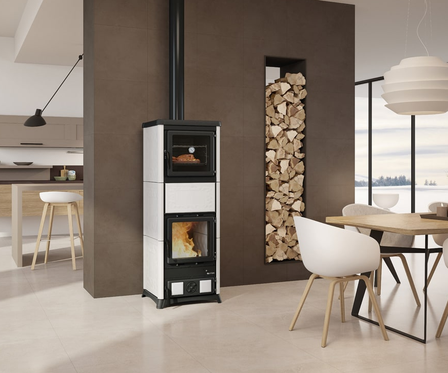 anschließbarer Holzofen mit Backfach - LA NORDICA Nova Forno.16 11.8 kW