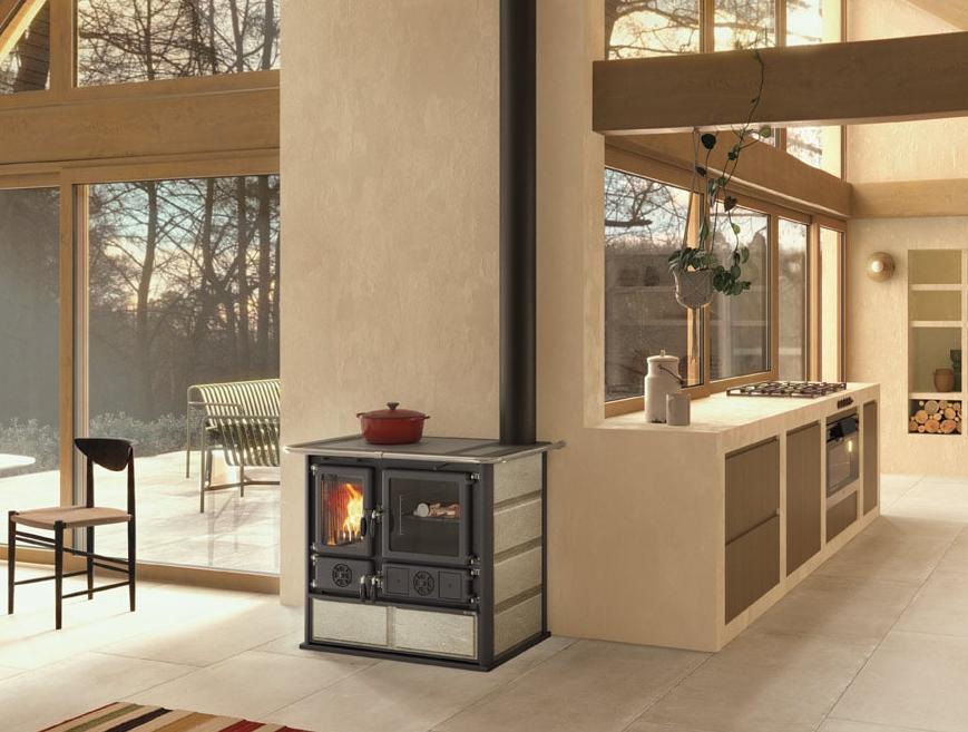 Holz-Küchenherd anschließbar - LA NORDICA Rosa.16 Pierre 8,8 kW