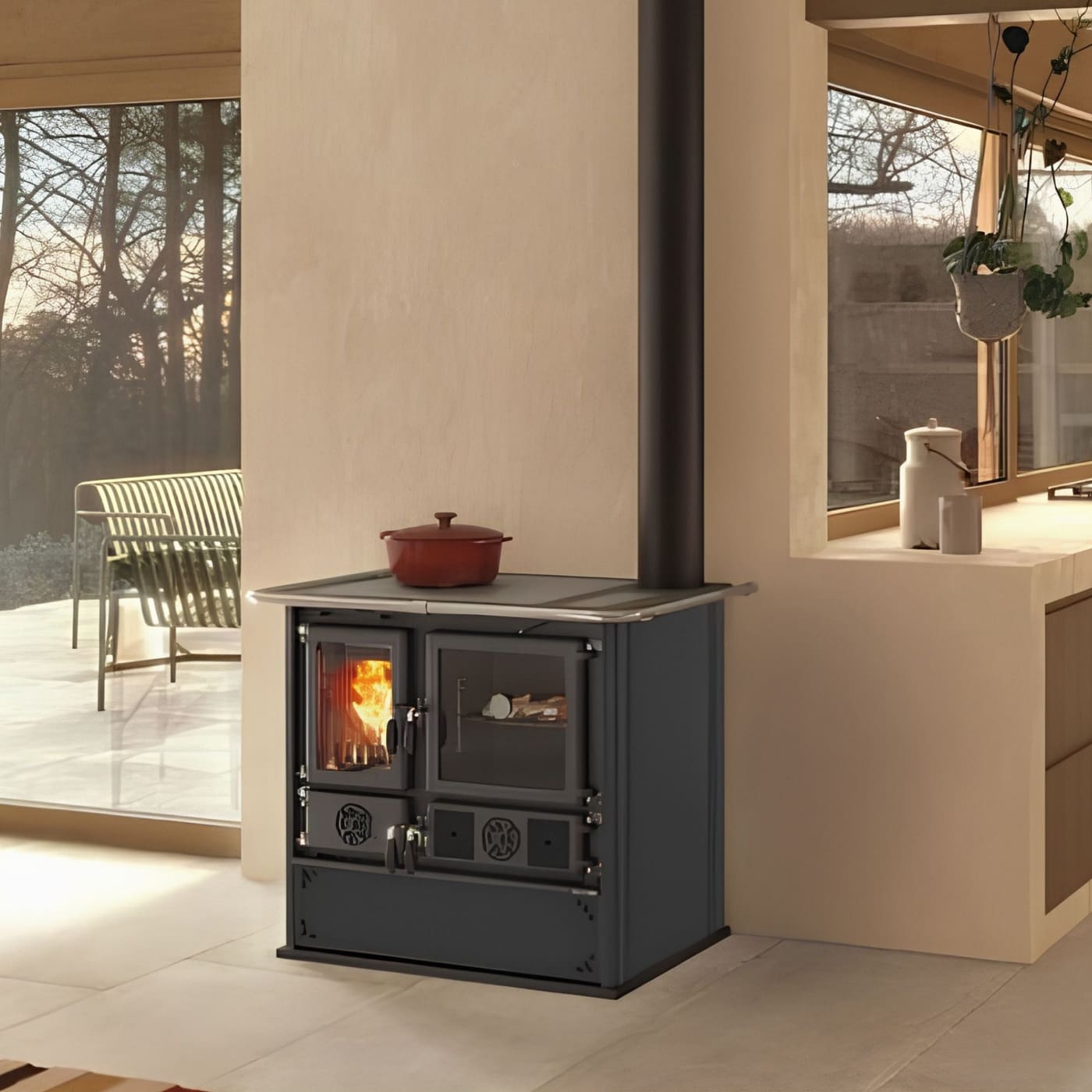 Holz-Küchenherd anschließbar - LA NORDICA Rosa.16 Stahl 8,8 kW