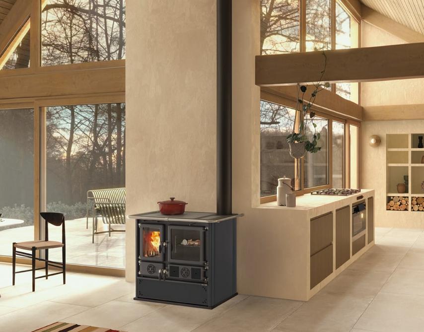 Holz-Küchenherd anschließbar - LA NORDICA Rosa.16 Stahl 8,8 kW