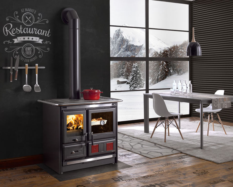 Holz-Küchenherd anschließbar - LA NORDICA Rosa L.16 Steel 9,5 kW
