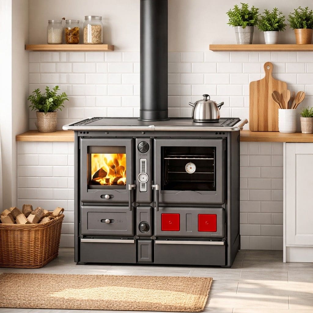 wasserführender Holz-Küchenherd anschließbar - LA NORDICA TermoRosa XXL DSA.16 Stahl 18,4 kW