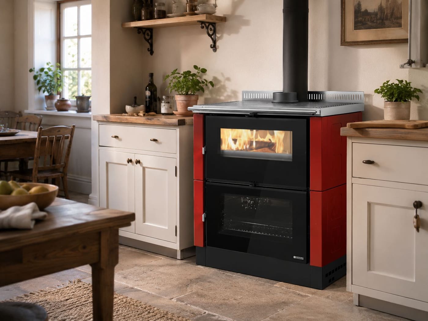 Holz-Küchenherd anschließbar - LA NORDICA Verona XXL.16 Maiolica 7 kW