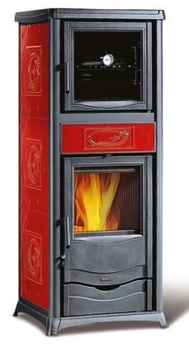 anschließbarer Holzofen mit Backfach - LA NORDICA Rossella Plus Forno.165 Ceramica 9.4 kW