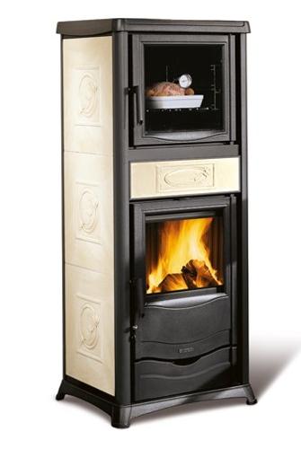 anschließbarer Holzofen mit Backfach - LA NORDICA Rossella Plus Forno.165 Ceramica 9.4 kW
