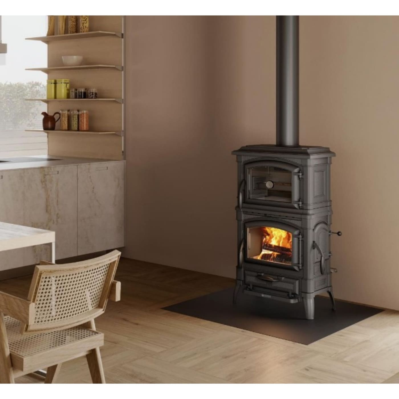 Gusseisen-Holzofen mit Backfach - LA NORDICA Isetta Forno 8.2 kW