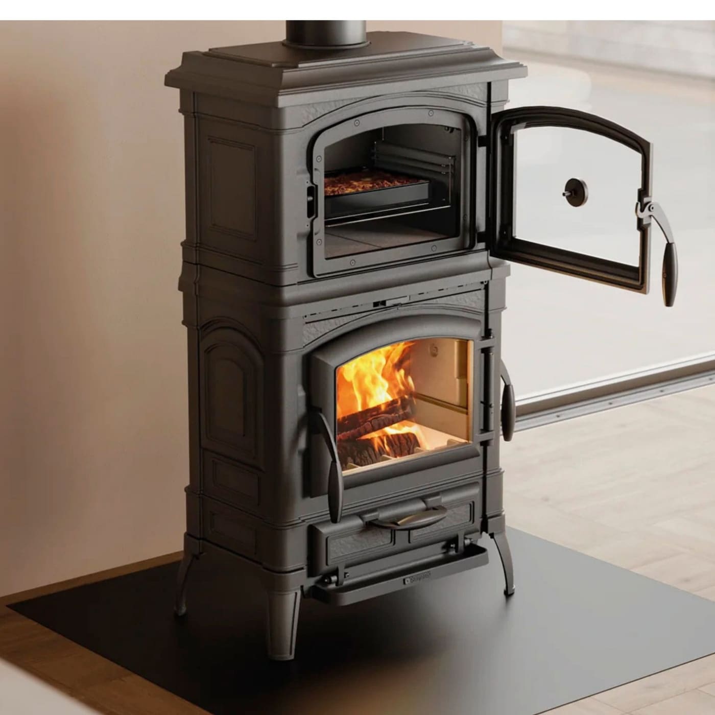 Gusseisen-Holzofen mit Backfach - LA NORDICA Isetta Forno 8.2 kW