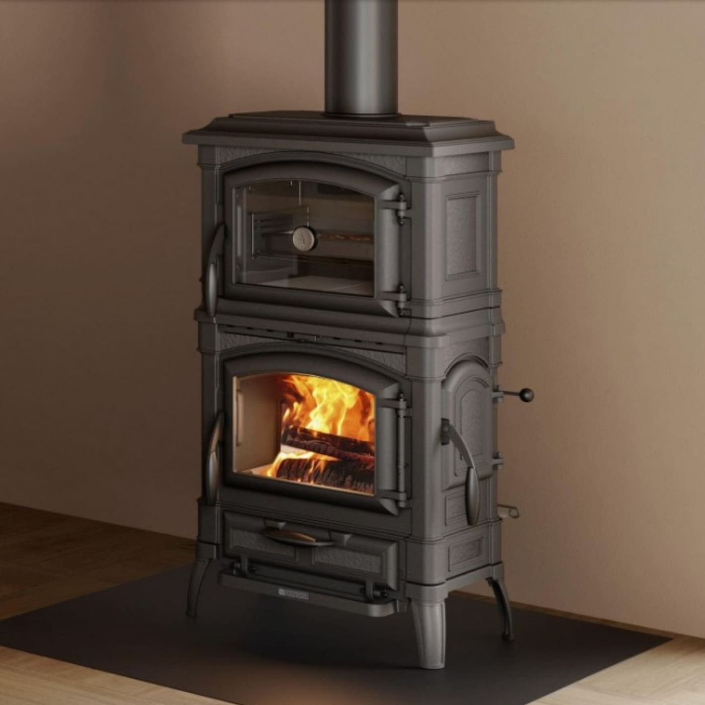 Gusseisen-Holzofen mit Backfach - LA NORDICA Isetta Forno 8.2 kW