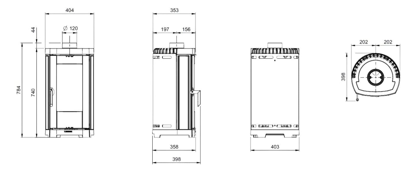 Gusseisen-Holzofen - LA NORDICA Emi Lean 6.6 kW