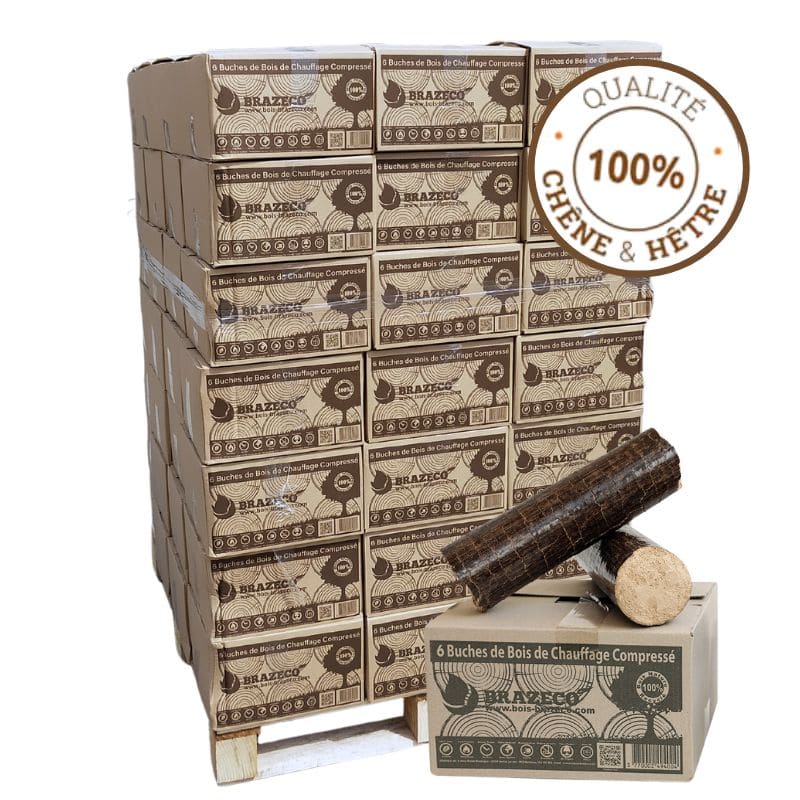 Pressholz Premium - 80 Kartons je 6 Scheitholz - Palette ca. 960kgs