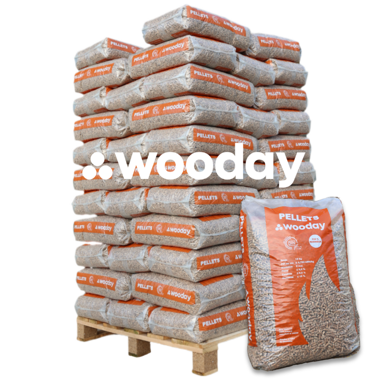Pellet Wooday - Palette mit 65 Säcken zu je 15 kg