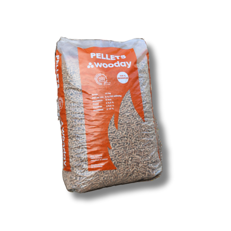 Pellet Wooday - Palette mit 65 Säcken zu je 15 kg