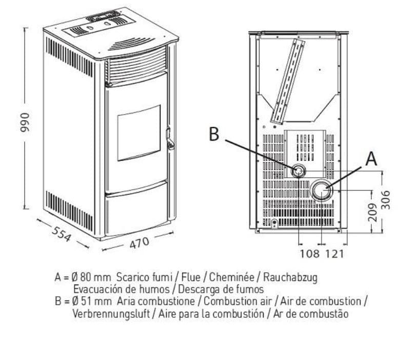 Pelletofen - PUNTO FUOCO Sara 12.5 kW
