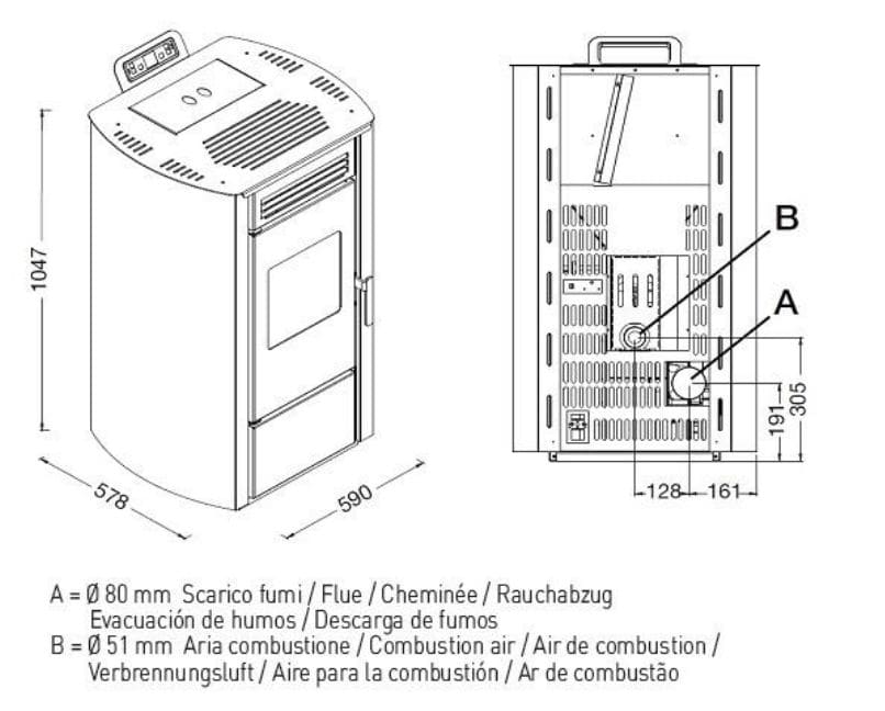 Pelletofen - PUNTO FUOCO Luana 12.5 kW