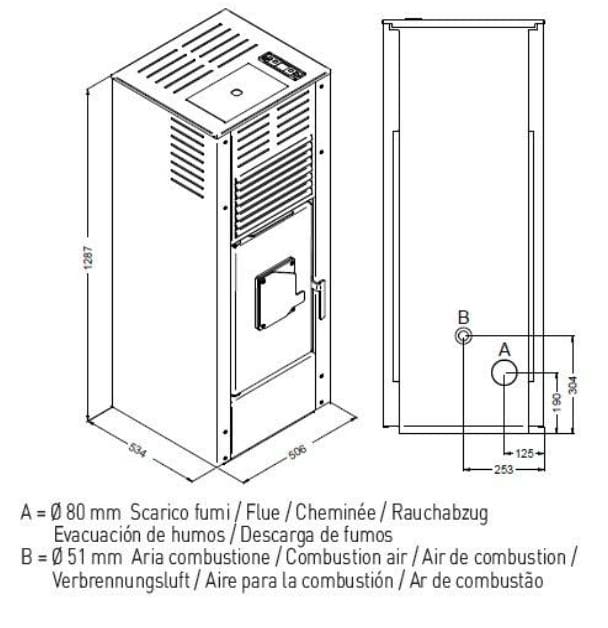 Pelletkessel mit Gebläsee - PUNTO FUOCO Aldo 14 kW