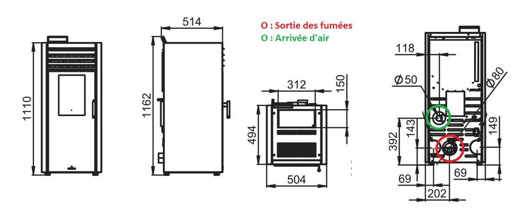 Pelletofen option kanalisierbar - BRONPI Adel 13 kW