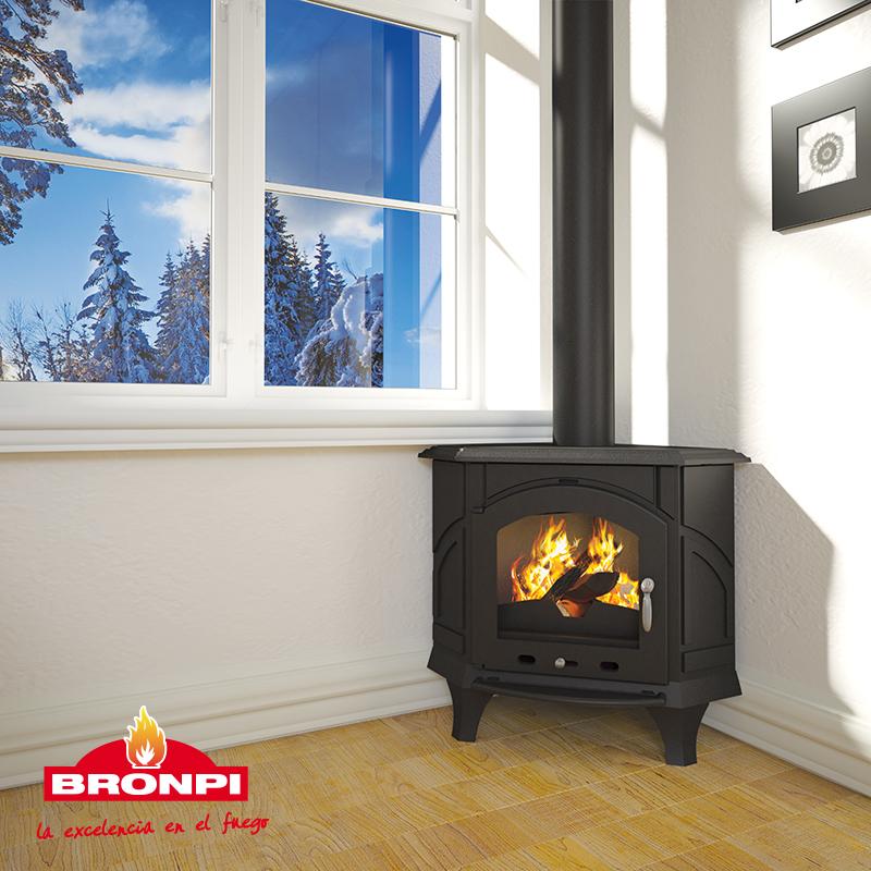Holzofen Eck aus Gusseisen - BRONPI Altea 12 kW