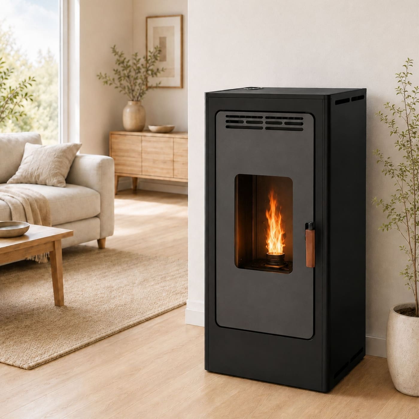 Pelletofen geräuschlos raumluftunabhängig Gusseisen - FIREMATIC BR9 PREMIUM 8 kW