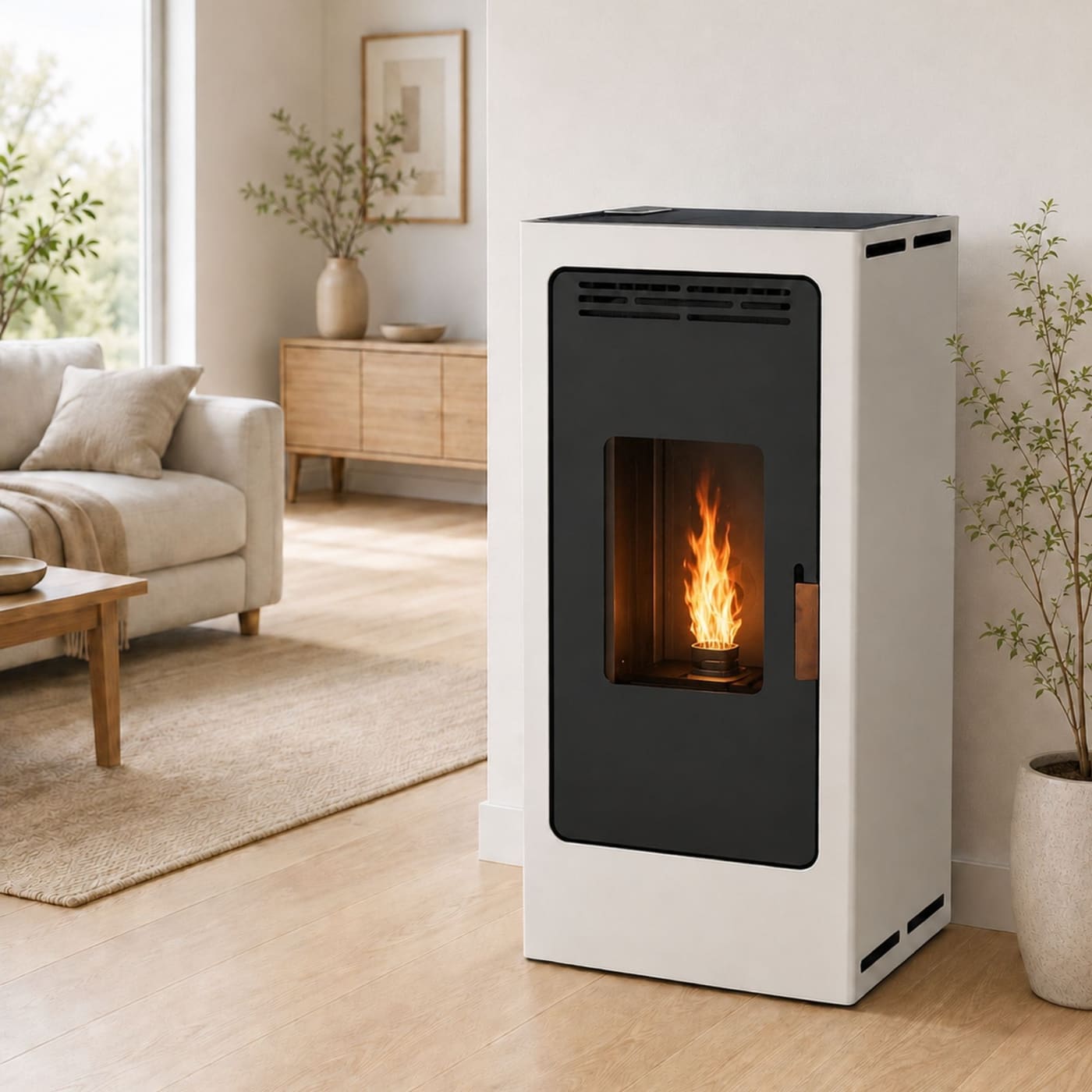 Pelletofen geräuschlos raumluftunabhängig Gusseisen - FIREMATIC BR9 PREMIUM 8 kW