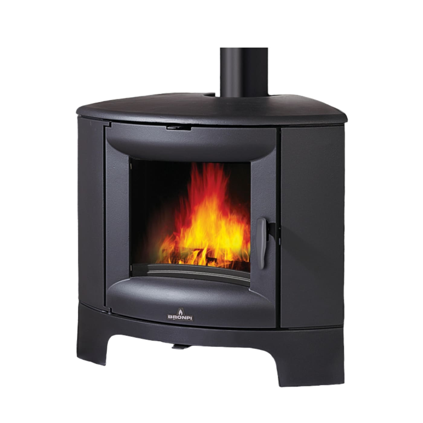Holzofen Eck aus Gusseisen - BRONPI Bremen 12 kW