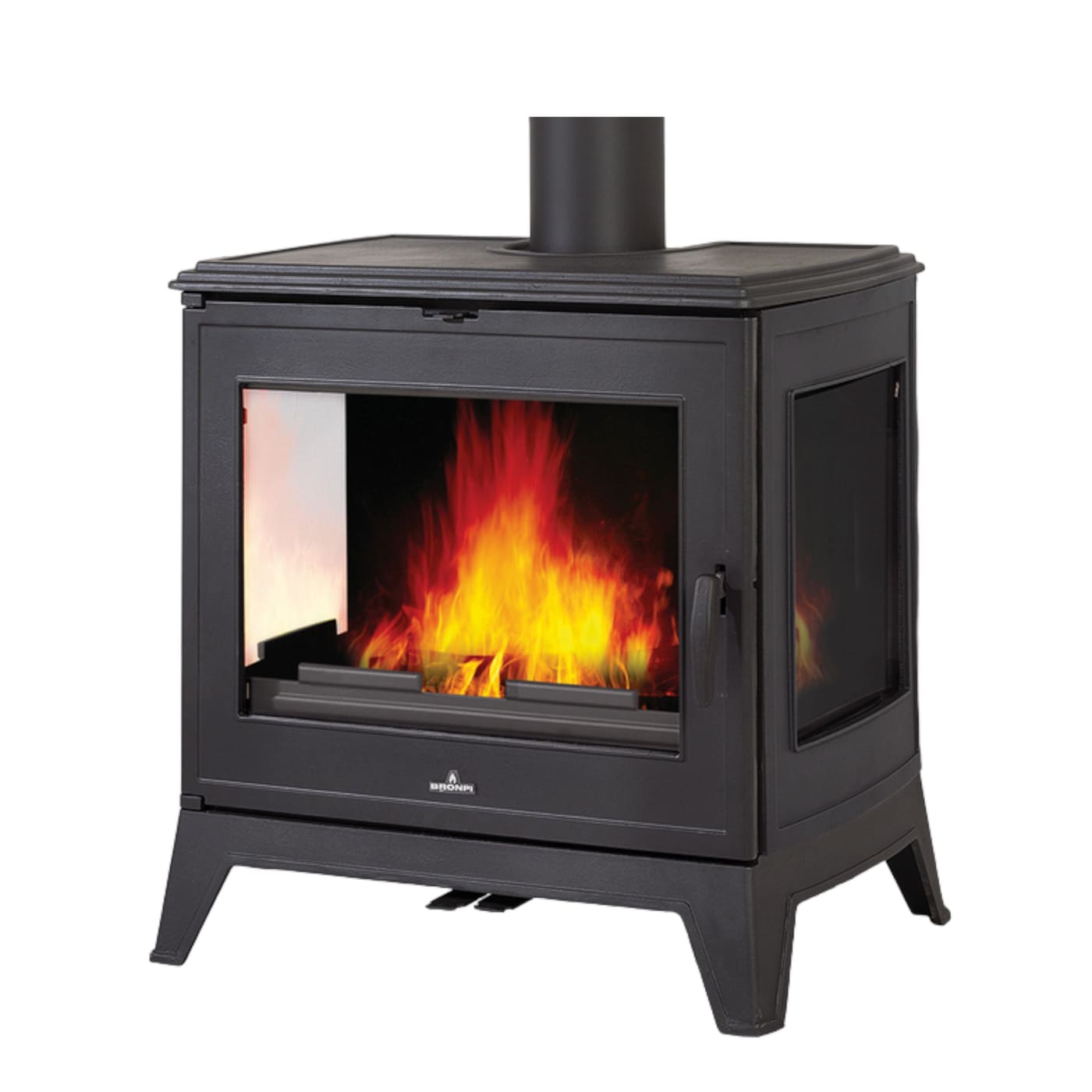 Gusseisen-Holzofen 3 vitres - BRONPI Bury 14 kW