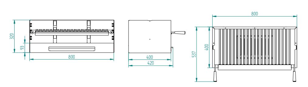 Barbecue bois/charbon - FM CALEFACCION - BV-80