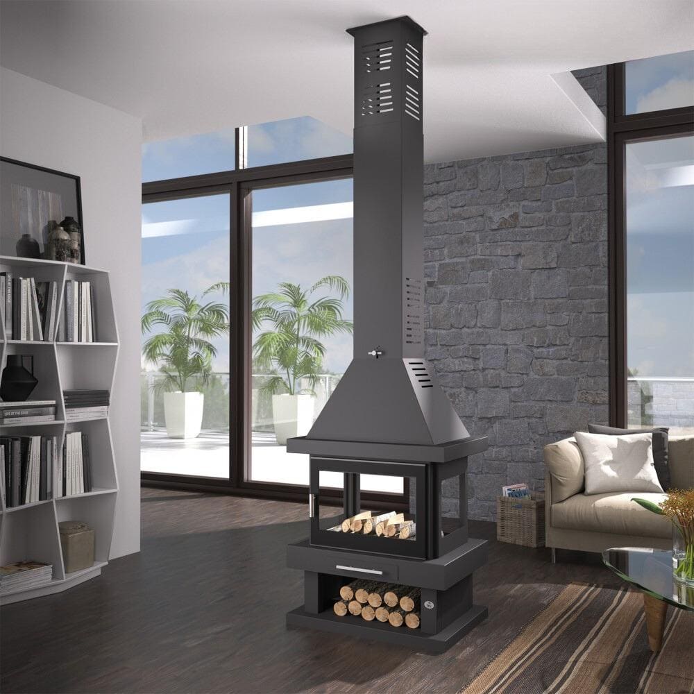 Holzofen Kamin 4 vitres - FIREMATIC Kingston 10.9 kW