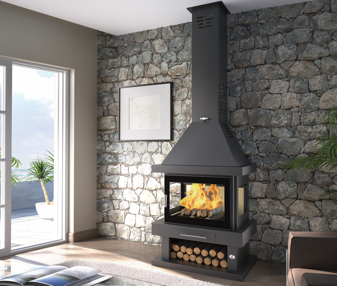 Holzofen Kamin 3 vitres - FIREMATIC Vegas 13.8 kW