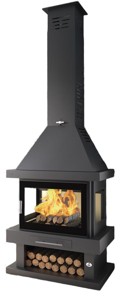 Holzofen Kamin 3 vitres - FIREMATIC Vegas 13.8 kW