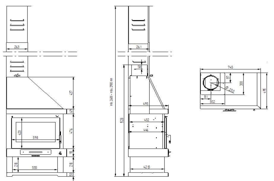 Holzkamin Eck - FIREMATIC Alabama 10.9 kW
