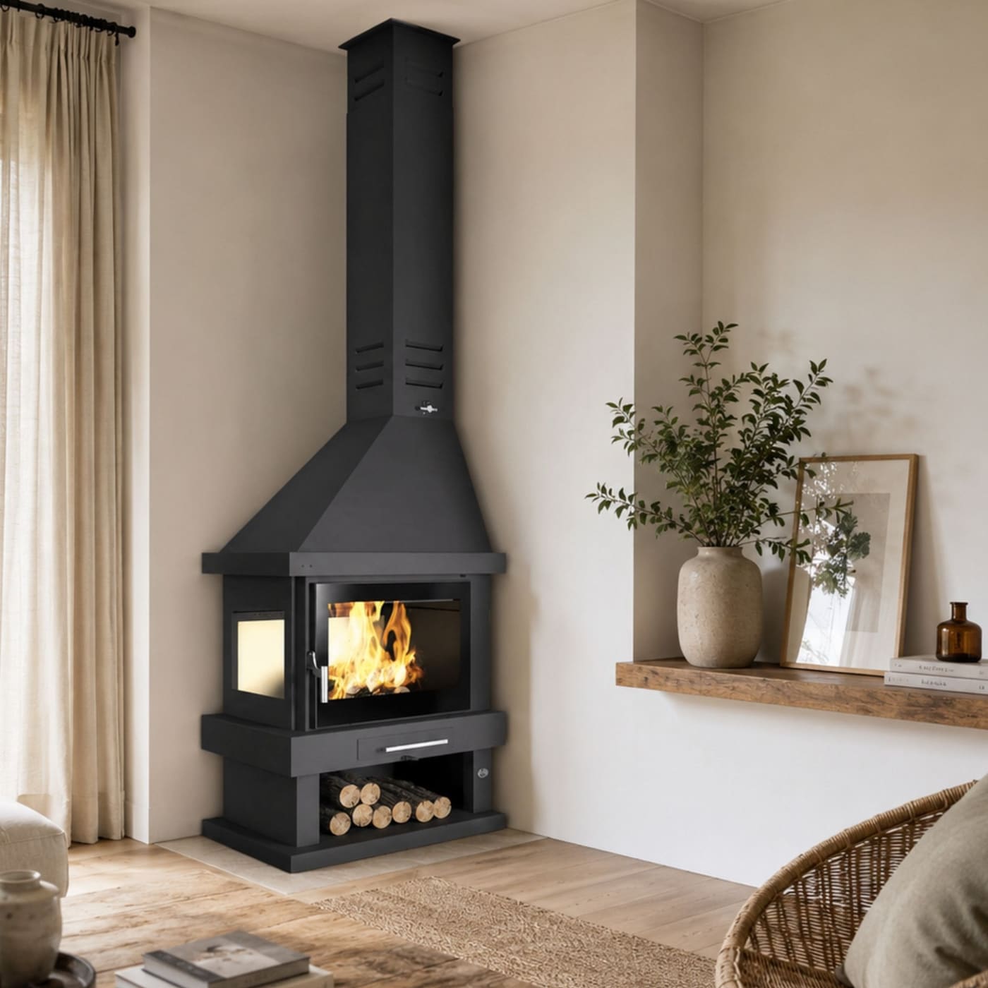 Eck-Holzkamin - FIREMATIC Atlanta 10.9 kW