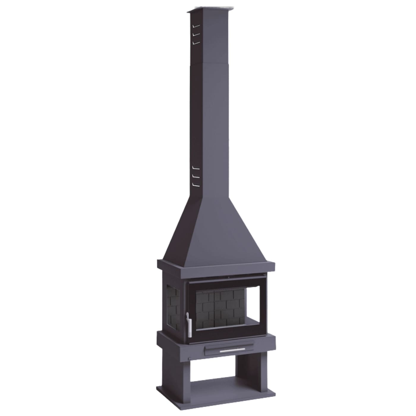 Belüfteter Holzofen Kamin 3 Scheiben - FIREMATIC Indiana 10,9 kW